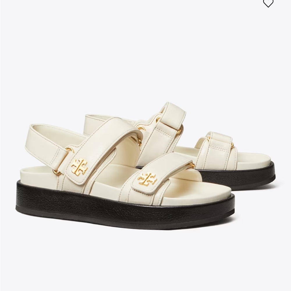 Tory Burch Cream and Black Sandals